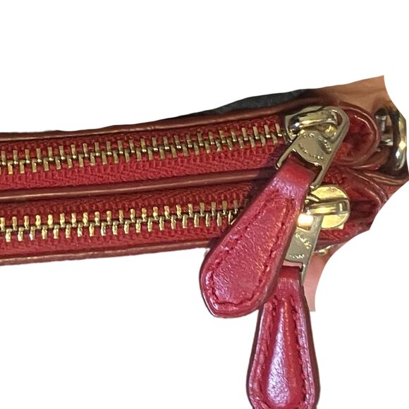 EUC Coach Red Double Zip Wristlet - Picture 3 of 11